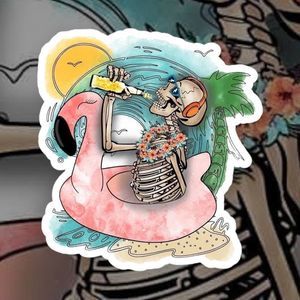 Summer Skeleton Sticker Pack Of 3